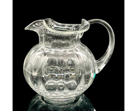 Elegant clear crystal beverage pitcher. Tiffany &amp; Co. etched mark. Dimensions: 8"L x 6"W x 6.75"HManufacturer: Tiffany &a