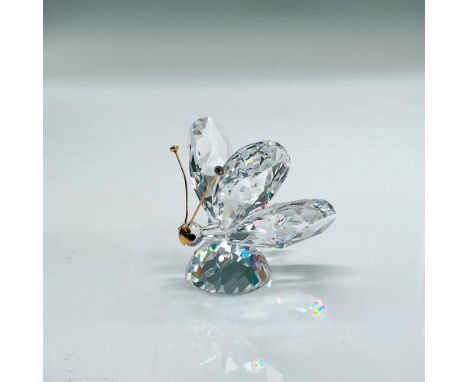 Sparkling clear faceted figure of a crystal butterfly with crystal tipped gold antennae. Part of the In A Summer Meadow colle