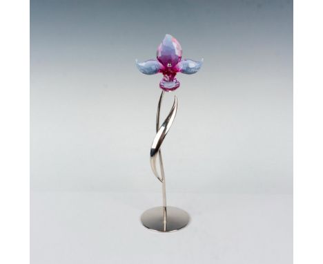 Beautiful fuchsia rain crystal flower blooming from rhodium-plated stem. Comes with removable base. Tropical Flowers collecti