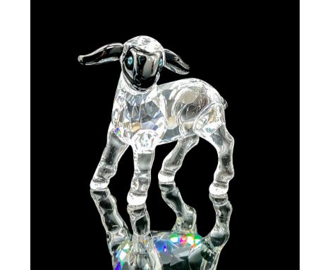 Part of the Peaceful Countryside collection. Beautiful lead crystal small lamb with jet black ears, face and tail, with aquam