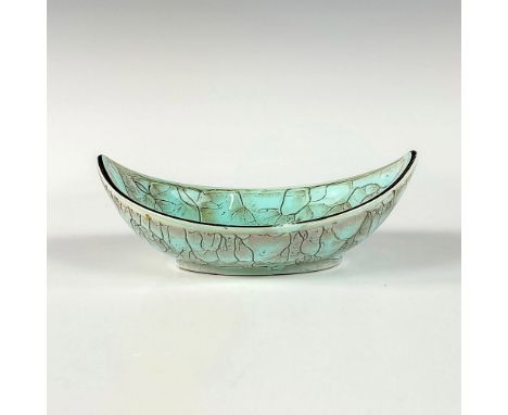 Turquoise toned with lustre finish and branch patterning. Gold toned rim around piece.Hand Painted Delft Holland on bottom. T