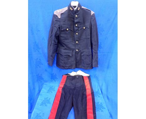 A ROYAL ARTILLIERY OFFICER'S TUNIC WITH BUTTONS with trousers and sash