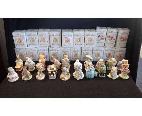 A COLLECTION OF ROYAL ALBERT AND BESWICK BEATRIX POTTER FIGURINES to include; 'Rebeccah Puddle-Duck', 'Benjamin Bunny', 'The 