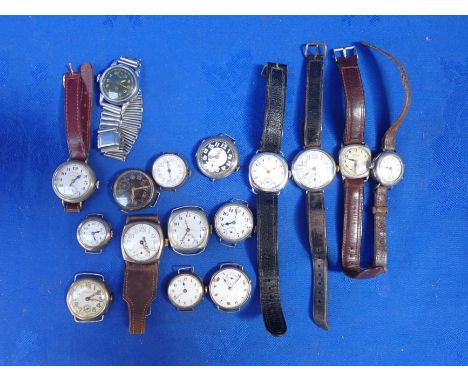 DREW &amp; SONS OF LONDON: A SILVER CASED GENTLEMAN'S WRISTWATCH with manual wind movement, the white enamel dial with black 