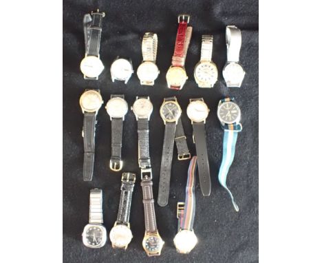 A COLLECTION OF AUTOMATIC AND MANUAL WIND WRISTWATCHES various makes
