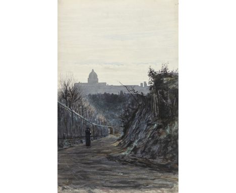 GEORGE SHERWOOD HUNTER, RBA (SCOTTISH 1846-1919), ARCO SCURE, ROME watercolour on paper 46cm x 30cm Unframed. Stamp verso: Ge