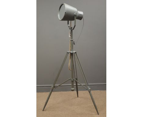 Mirrored spot light adjustable tripod stand, grey finish, H190cm
