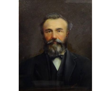 Portrait of a Lady and Gentleman, pair of Victorian oils on board signed by M. Varney 42cm x 34cm (2)