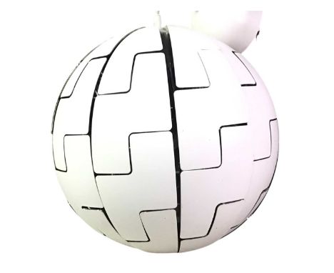 IKEA 'DEATH STAR' CEILING LIGHT, BY DAVID WAHL with cream shade36cm high
