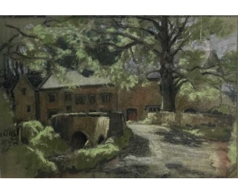 * JAMES C ARMSTRONG (SCOTTISH 1904 - 1983), IN THE COTSWOLDS pastel on paper, signed, titled label versomounted, framed and u