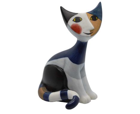 ROSINA WACHTMEISTER FOR GOEBEL, CAT FIGURE, ALONG WITH A HEREND VASE AND ROYAL COPENHAGEN EGG the cat with black stamped mark