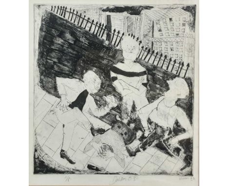 SCOTTISH SCHOOL, UNTITLED artist's proof etching on paper, signed and titled indistinctly, numbered 'A/P' and dated '83mounte