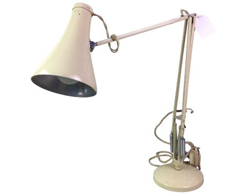 ANGLEPOISE LAMP, MAKER HERBERT TERRY with cone shaped shade, in cream