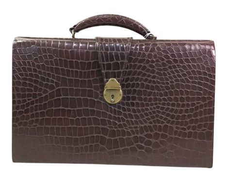 VINTAGE CROCODILE SKIN HANDBAG, ALONG WITH A FURTHER HANDBAG each early / mid 20th centurythe crocodile bag 35cm wideQty: 2