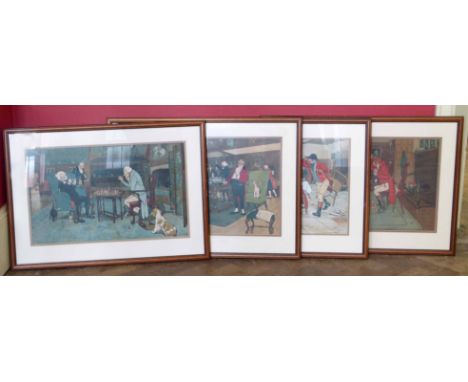 Four large prints after Cecil Aldin framed. We cannot do condition reports for this sale.
