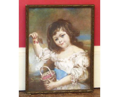 Framed pastel portrait of a girl We cannot do condition reports for this sale.