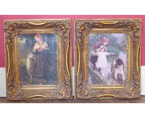 Two large ornately gilt framed reproduction prints We cannot do condition reports for this sale.