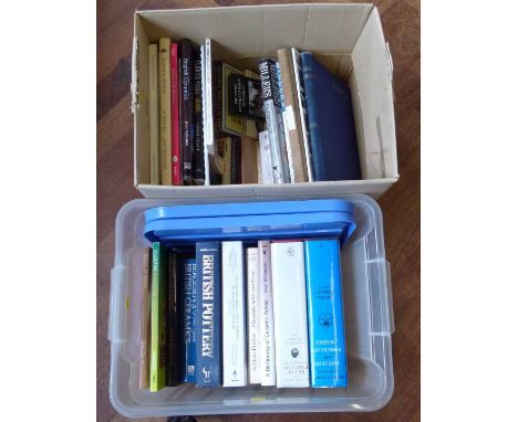 Collection of Ceramic and Antiques reference books, two boxes, thirty six volumes. We cannot do condition reports for this sa