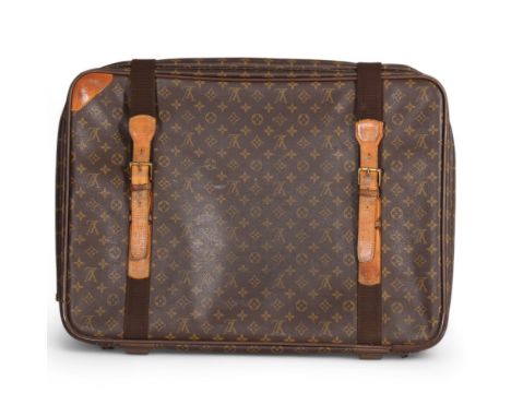 LOUIS VUITTON - a Louis Vuitton Monogram suitcase, approx 65cm x 46cm&nbsp;Handle is detached but inside case, wear at corner