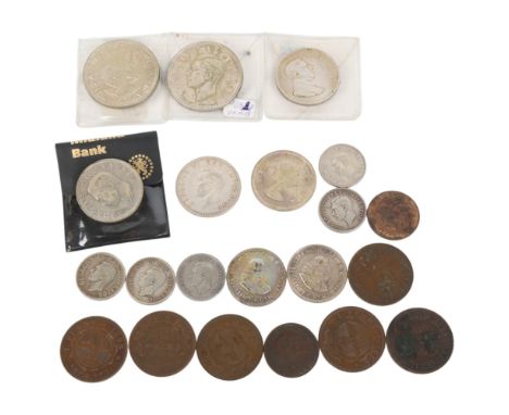 A collection of 21 South African silver and copper coins, late 19th and 20th century
