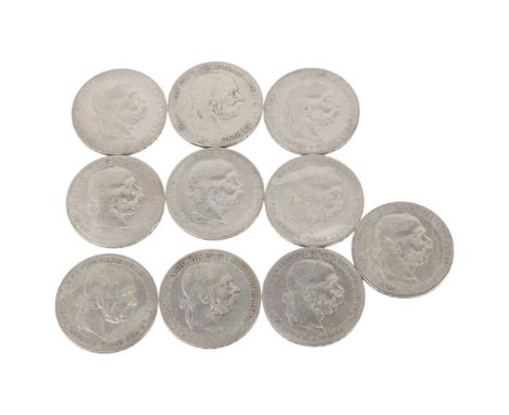 10 Franz Joseph I, Austria, silver 1900 5 Corona, 36mm, total 238.8g