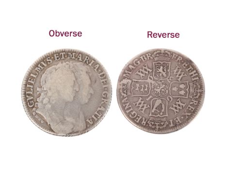A William &amp; Mary 1693 silver Shilling, 25mm, 5.9g