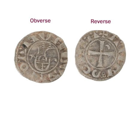Crusaders, Bohemund IV Prince of Antioch 1201-32, silver Denier, 17mm 0.9g