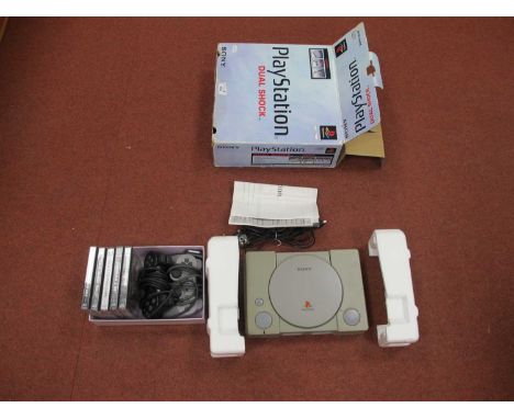 Retro Gaming Technology : A boxed original Sony PlayStation (PS1) Gaming Console, Model No. SCPH-9002, two hand held controll