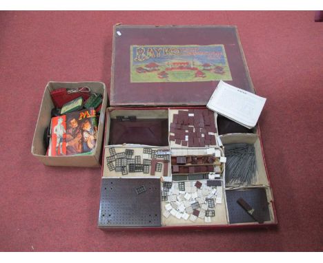 A Pre-War Bayko Light Constructional Set No. 4 with predominantly brown and white parts, unchecked, boxed. Plus a small quant