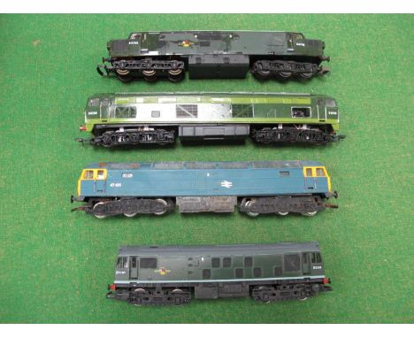 Four 'OO; Gauge/4mm Unboxed Diesel Locomotives, comprising a Hornby Class 25 BR green R/No D5200, a Lima Class 37 BR green R/