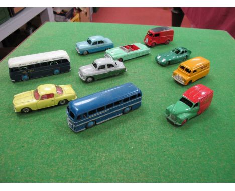 Ten 1950's/1960's Original Dinky Diecast Vehicles, including No 470 Austin 'BP' Van and 162 Ford Zephyr, two-tone, all fair/g