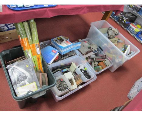 Contents of a "OO" Gauge Model Railway Enthusiasts Workshop. Items include Lineside Buildings, Rolling Stock, Track, H &amp; 