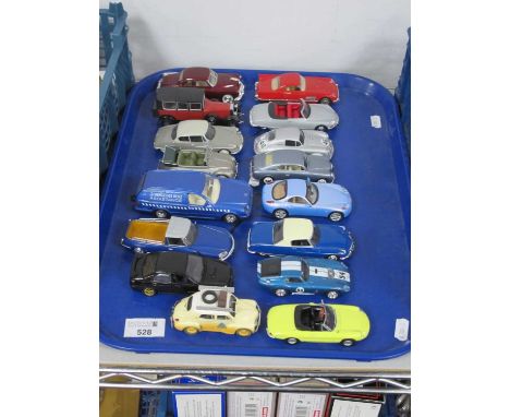 Sixteen Diecast and Plastic Model Vehicles by Provence Moulage, Minichamps, Solido, Auto Art, Norev, Eligor and other. Predom