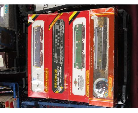 Four Hornby 'OO' Gauge/4mm Boxed Bo-Bo Diesel Locomotives, comprising Ref R068 Class 25 BR blue R/No 25247; Ref R327 Class 25