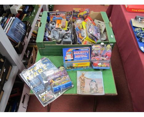 A Quantity of Diecast and Plastic Model Vehicles by Mattel Hot Wheels, Corgi, Matchbox and other to include Hot Wheels Pro Ra