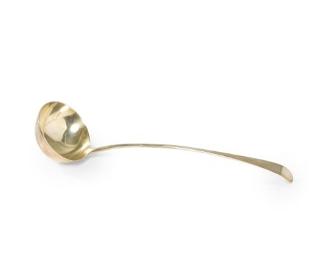A George III silver ladle.Richard Crossley,London, 1800. The Old English pattern ladle with no engravings, 33cm long, approx.