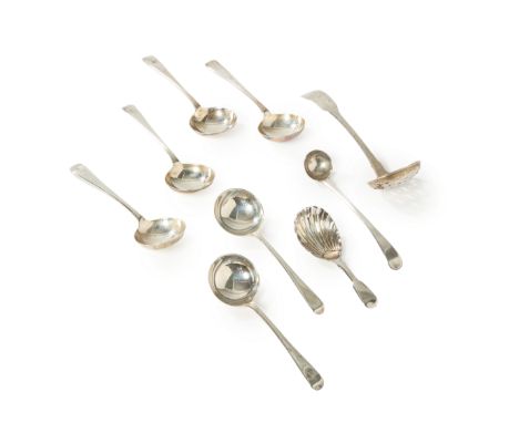 A set of six George IV silver cream ladles.William Eley & William Fearn, London, 1822. The Old English pattern cream ladles (