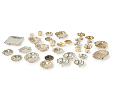A group of silver, including a pair of Victorian silver bonbon dishes. Thomas Bradbury & Sons, London, 1891. The shaped dishe
