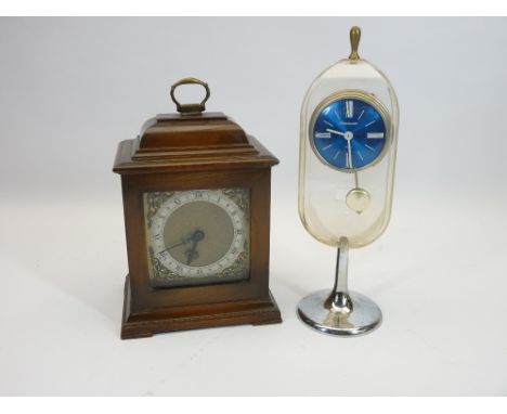 MID &amp; LATE 20TH CENTURY MANTEL CLOCKS (2) to include a Time Master 8 Day Futuristic plastic encased clock on chromed stan