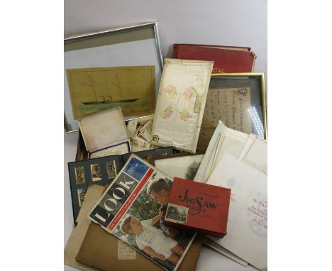 EPHEMERA &amp; COLLECTABLES to include Brooke Bond tea cards, boxed vintage stationery, jigsaw, also, stamped Penny Reds, fra