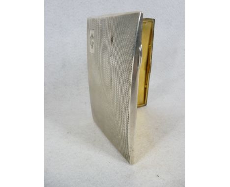 SILVER CIGARETTE CASE - Birmingham 1940, Maker Samuel McLardy &amp; Co, 6.7 ozt, engine turned front and back decoration, mon