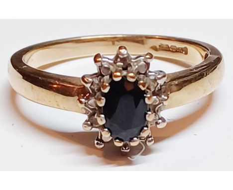 9CT GOLD SAPPHIRE AND DIAMONDS FLOWER RING SIZE P 3.1g
THIS ITEM IS IN SECURE OFF-SITE STORAGE, VIEWING BY APPOINTMENT ONLY