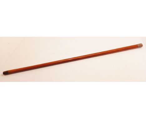 A HALLMARKED SILVER TOPPED WALKING STICK 36" LONG