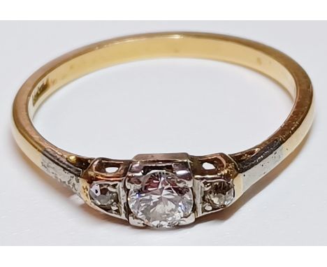 18CT GOLD 3 STONE DIAMOND RING SIZE M 2g
THIS ITEM IS IN SECURE OFF-SITE STORAGE, VIEWING BY APPOINTMENT ONLY