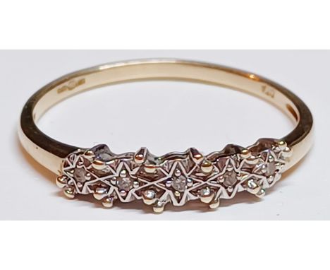 9CT GOLD 5 STONE DIAMOND RING 1.1g SIZE M
THIS ITEM IS IN SECURE OFF-SITE STORAGE, VIEWING BY APPOINTMENT ONLY