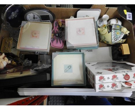 Box of Misc - Cards, Carriage Clock etc&nbsp;