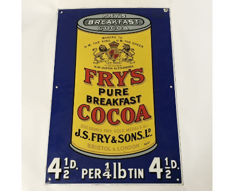FRYS COCOA ENAMEL SIGN BY GARNIER
