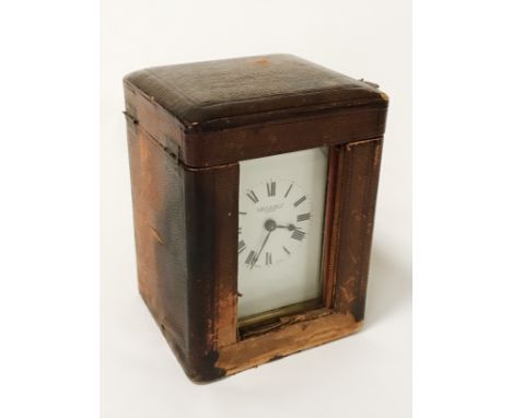 CARRIAGE CLOCK BY S SMITH &amp; SON LTD A/F WITH KEY