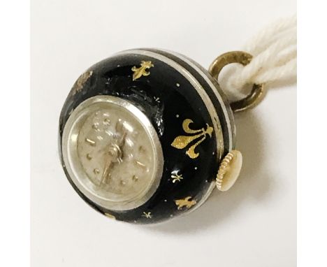 TUDOR ENAMELLED PENDANT WATCH - SOME DAMAGE TO THE ENAMEL BUT NOT TOO NOTICABLE .  THE CASE IS SILVER AND IN GOOD WORKING ORD