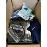 Assorted Box of Homewares, Electrical and Clothing. Est £50 - Grade U